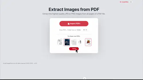 Extract images from PDF - Online demonstration of extracting PDF images in a few seconds